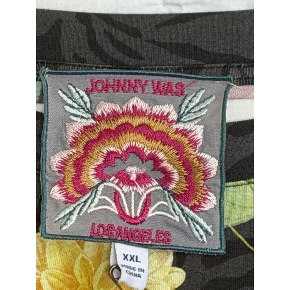 Johnny Was Blooming Breeze Short Sleeve Floral Tee Crew Neck Shirt Black NWT XXL - Picture 2 of 9